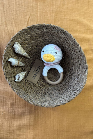 Totzee; Amigurumi Ördek Çıngırak Krem; Amigurumi Duck Rattle Cream