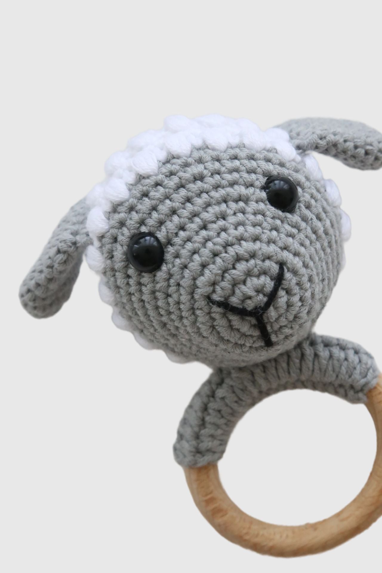 Totzee; Amigurumi Kuzu Çıngırak Gri & Beyaz; Amigurumi Sheep Rattle Grey & White