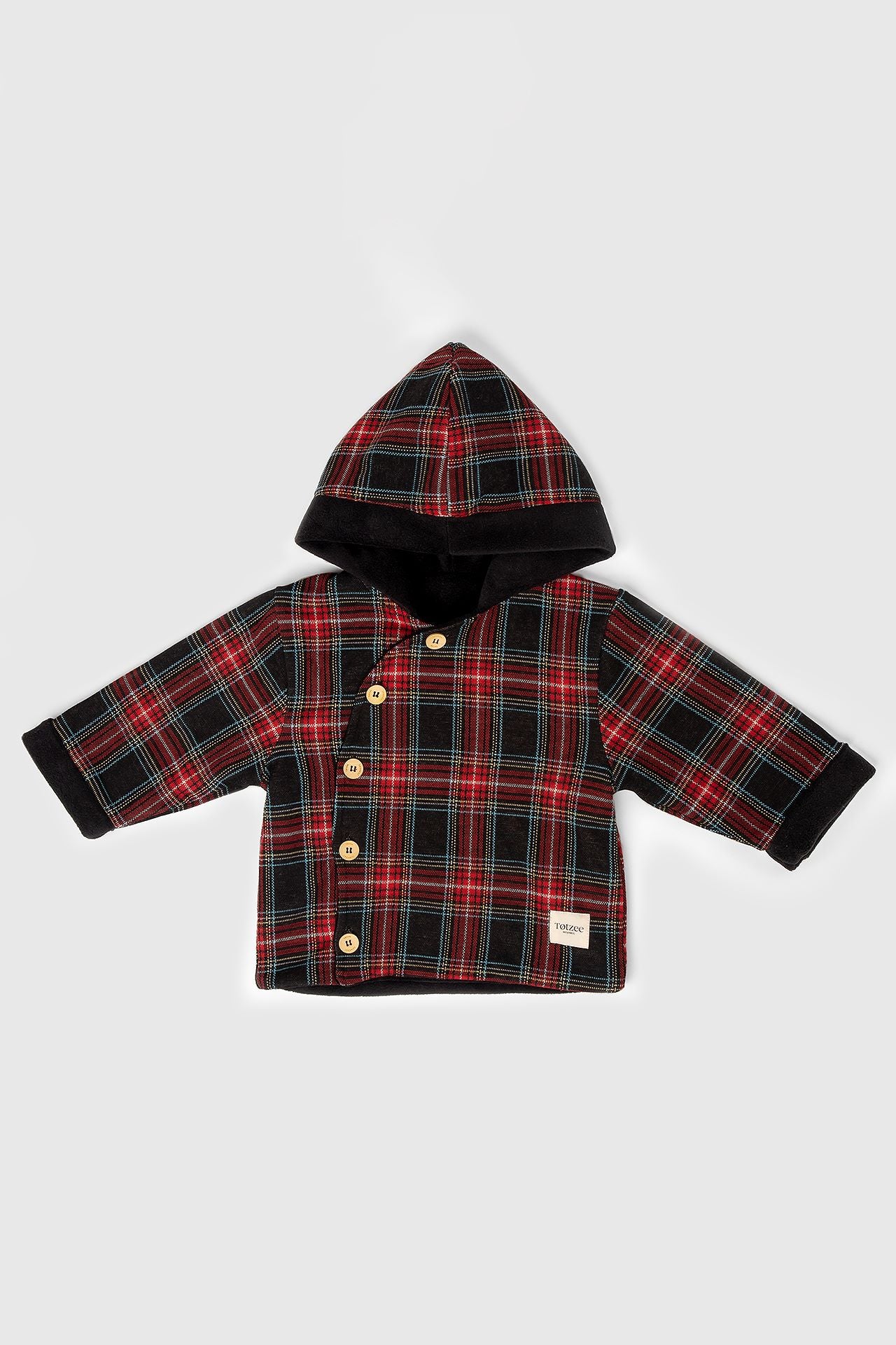 Totzee; Diagonal Mont Ekose Kırmızı & Siyah; Diagonal Coat Plaid Red & Black