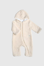 Totzee; Kapüşonlu Pelüş Tulum Vanilya Rengi; Hooded Plush Romper Vanilla