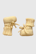 Totzee; Bağcıklı Patik Çorap Bal Köpüğü; Laced Baby Socks Booties Golden Beige