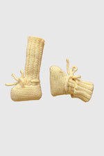 Totzee; Bağcıklı Patik Çorap Bal Köpüğü; Laced Baby Socks Booties Golden Beige