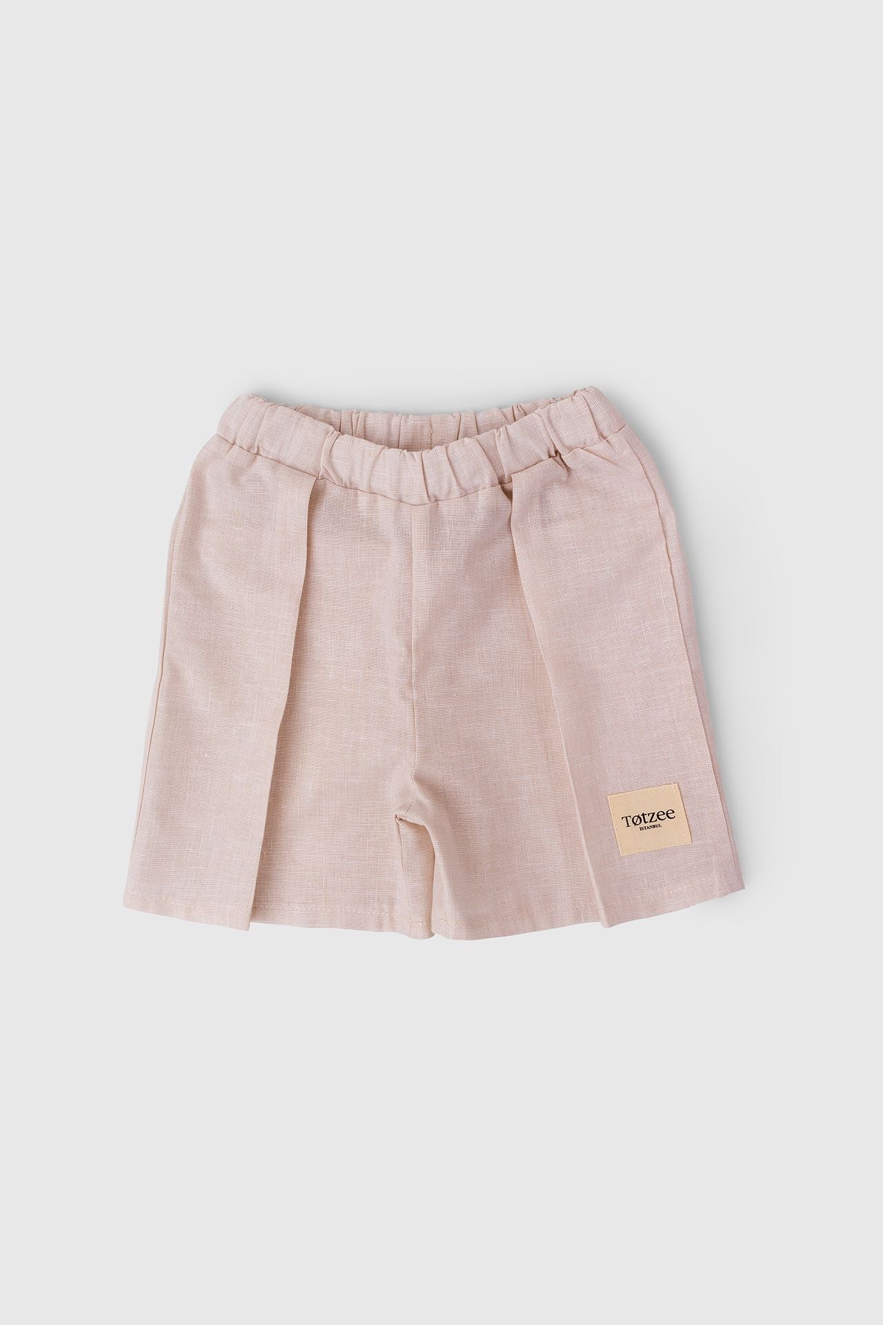 Totzee; Keten Pileli Şort Fildişi; Linen Pleated Shorts Ivory