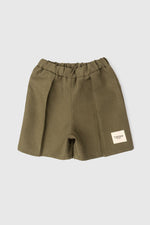 Totzee; Keten Pileli Şort Haki; Linen Pleated Shorts Khaki