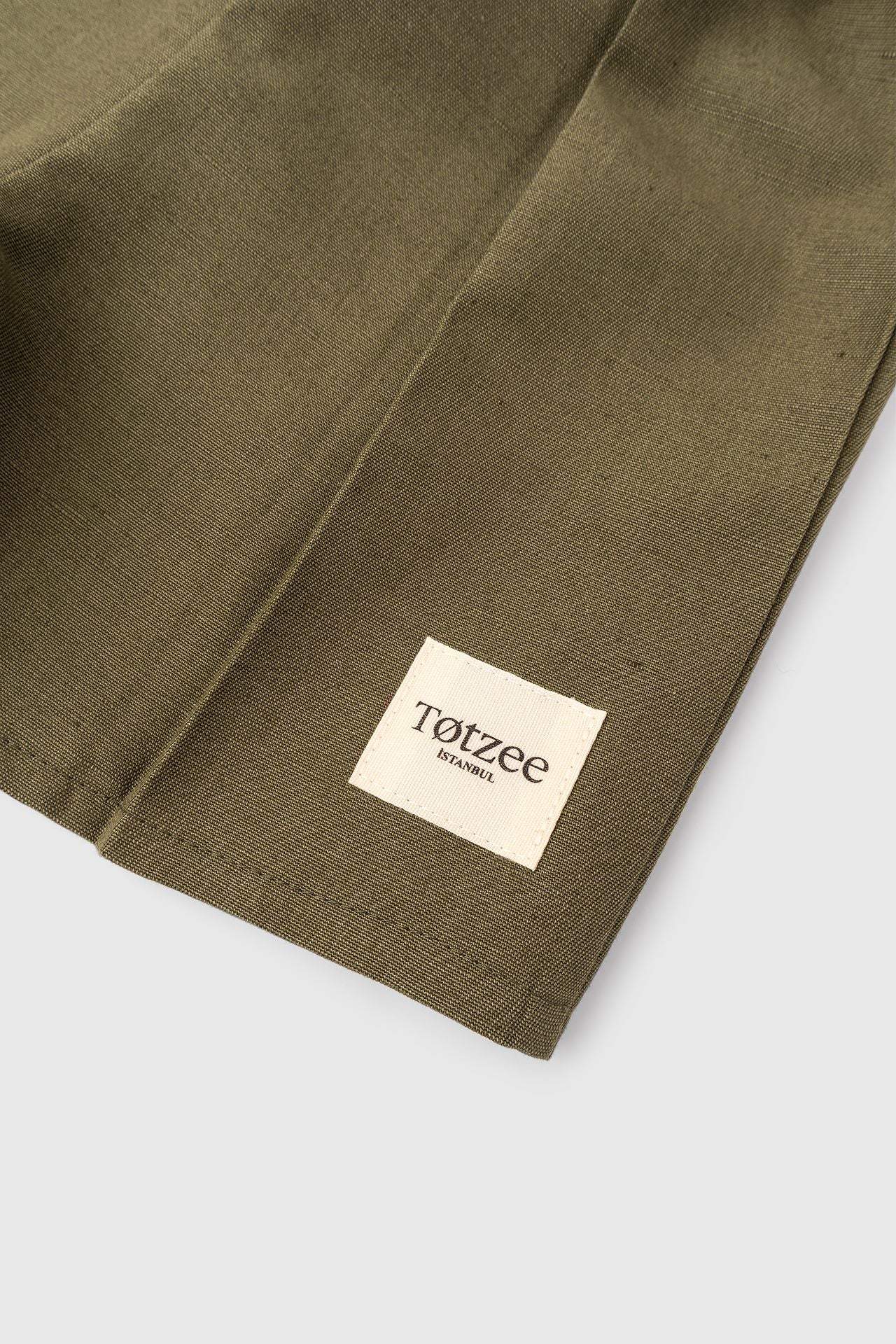 Totzee; Keten Pileli Şort Haki; Linen Pleated Shorts Khaki