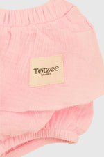 Totzee; Müslin Etekli Şort Pembe;  Müslin Bloomer Skirt Pink