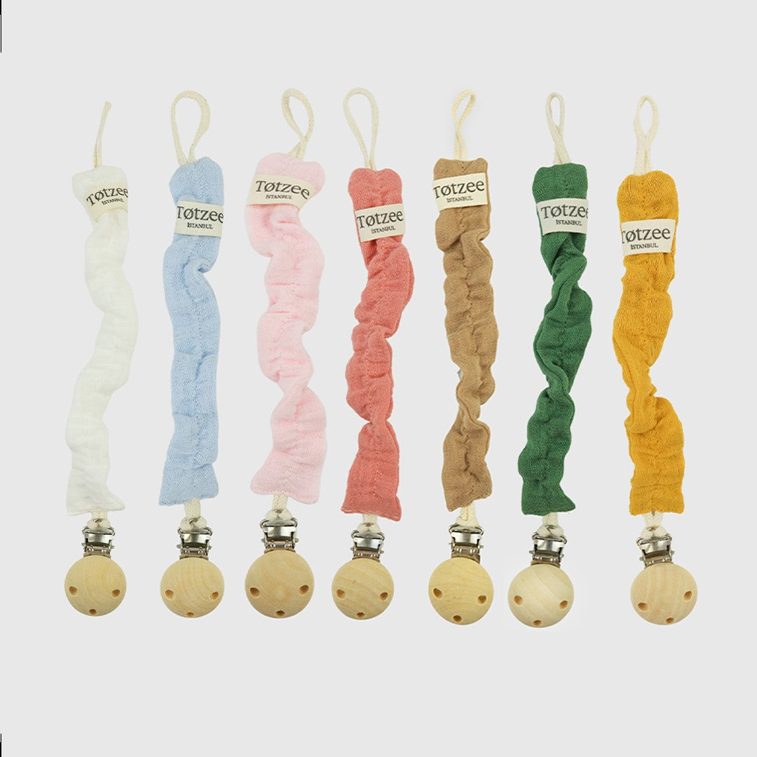 Totzee; Müslin Emzik Askısı Kumsal Beji; Muslin Pacifier Strap Desert Sand