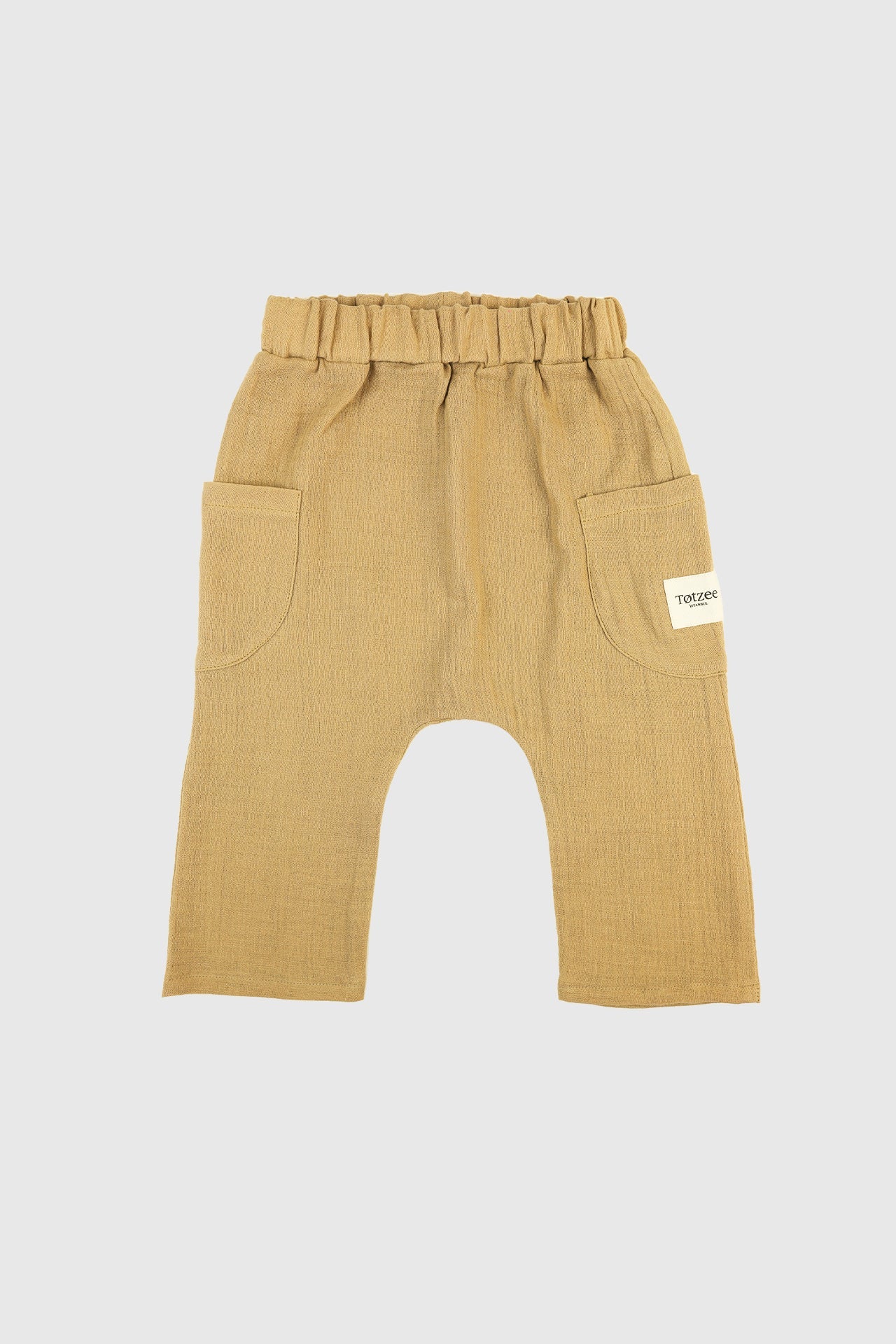 Totzee; Müslin Cepli Pantolon Kumsal Beji; Muslin Pocket Trousers Desert Sand