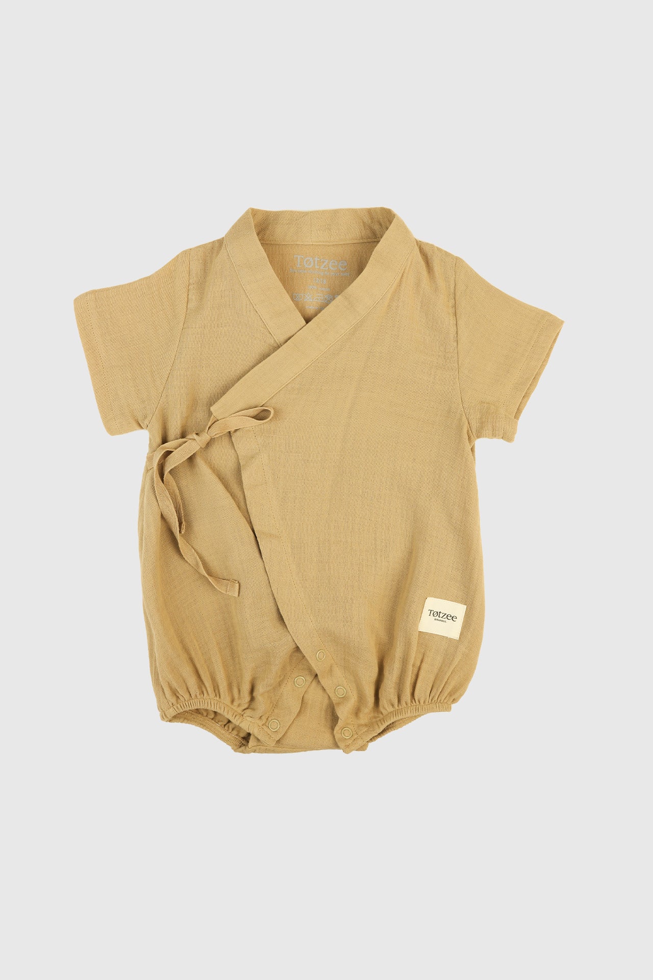 Totzee; Müslin Kısa Kimono Tulum Kumsal Beji; Muslin Short Kimono Romper Desert Sand