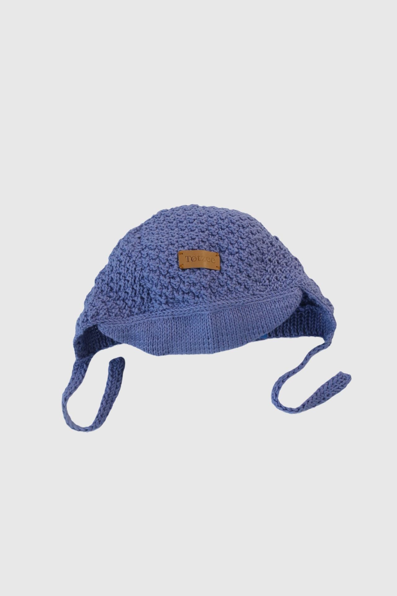 Totzee; Organik El Örgüsü Siperlikli Şapka Orkide Mavisi; Organic Hand-Knitted Visor Hat Orchid Blue