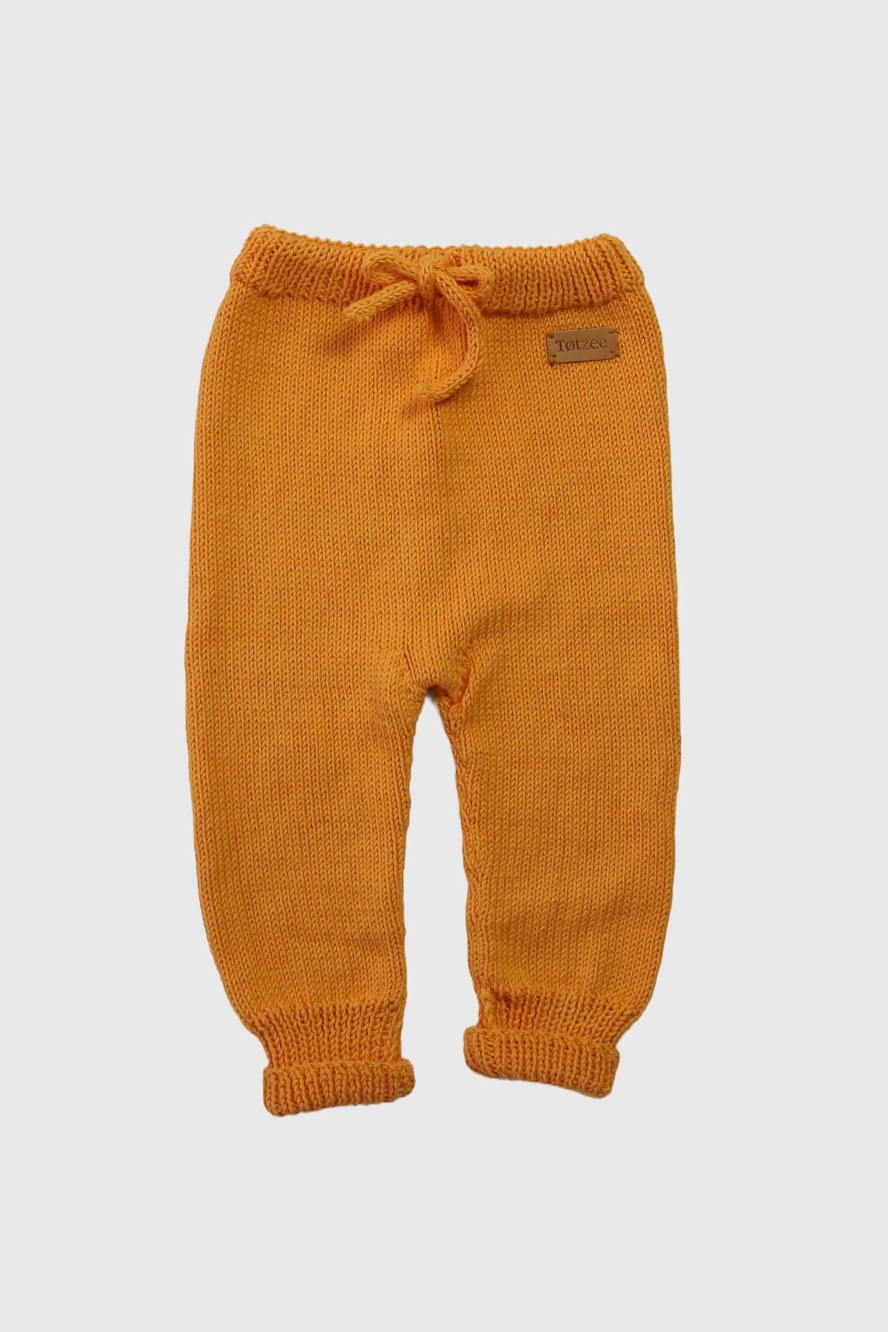 Totzee; Organik El Örgüsü Bağcıklı Pantolon Kavuniçi; Organic Knitted Jogger Trousers Pale Orange