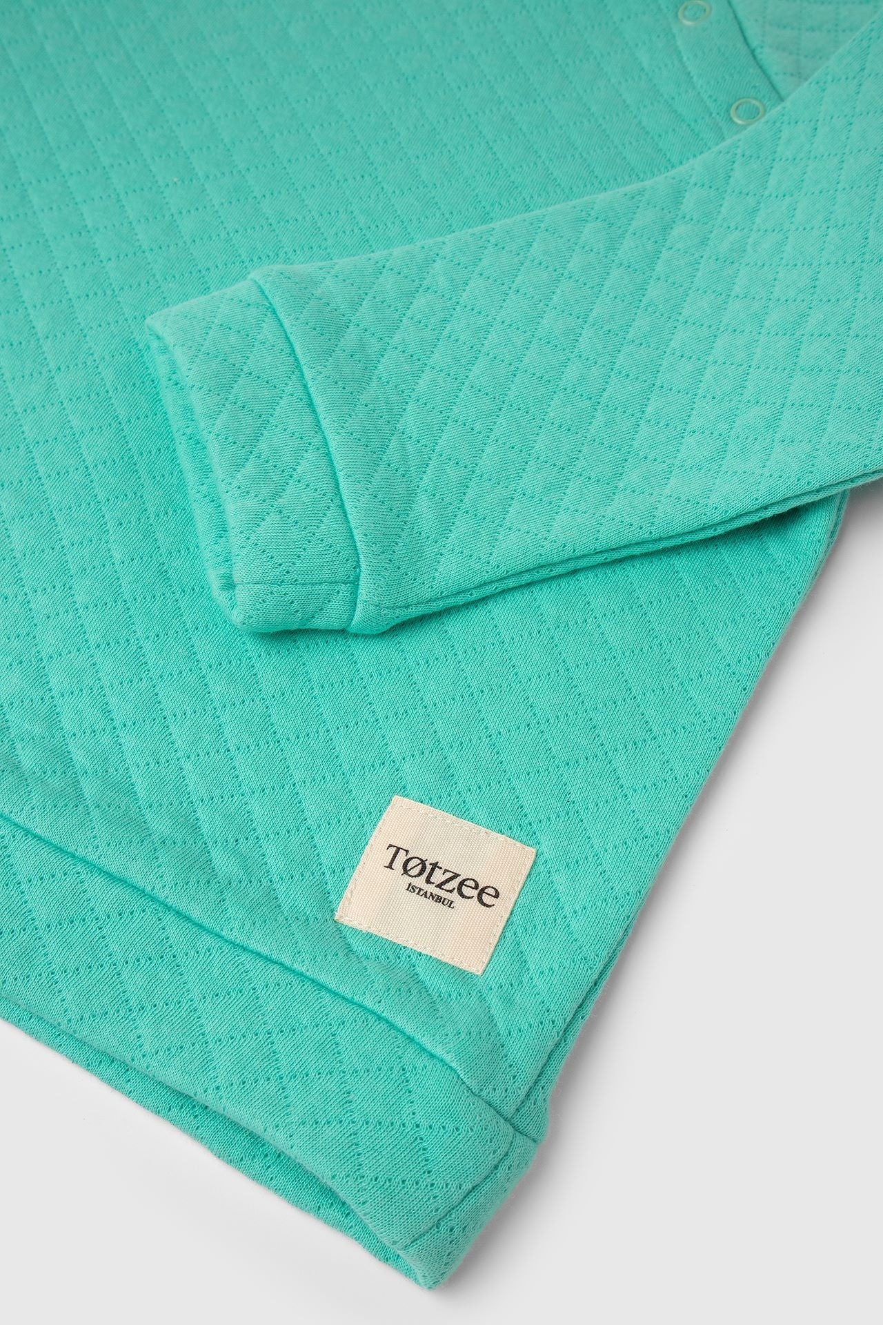 Totzee; Çıtçıtlı Kapitone Sweatshirt Mint Yeşili; Quilted Snap Sweatshirt Mint Green