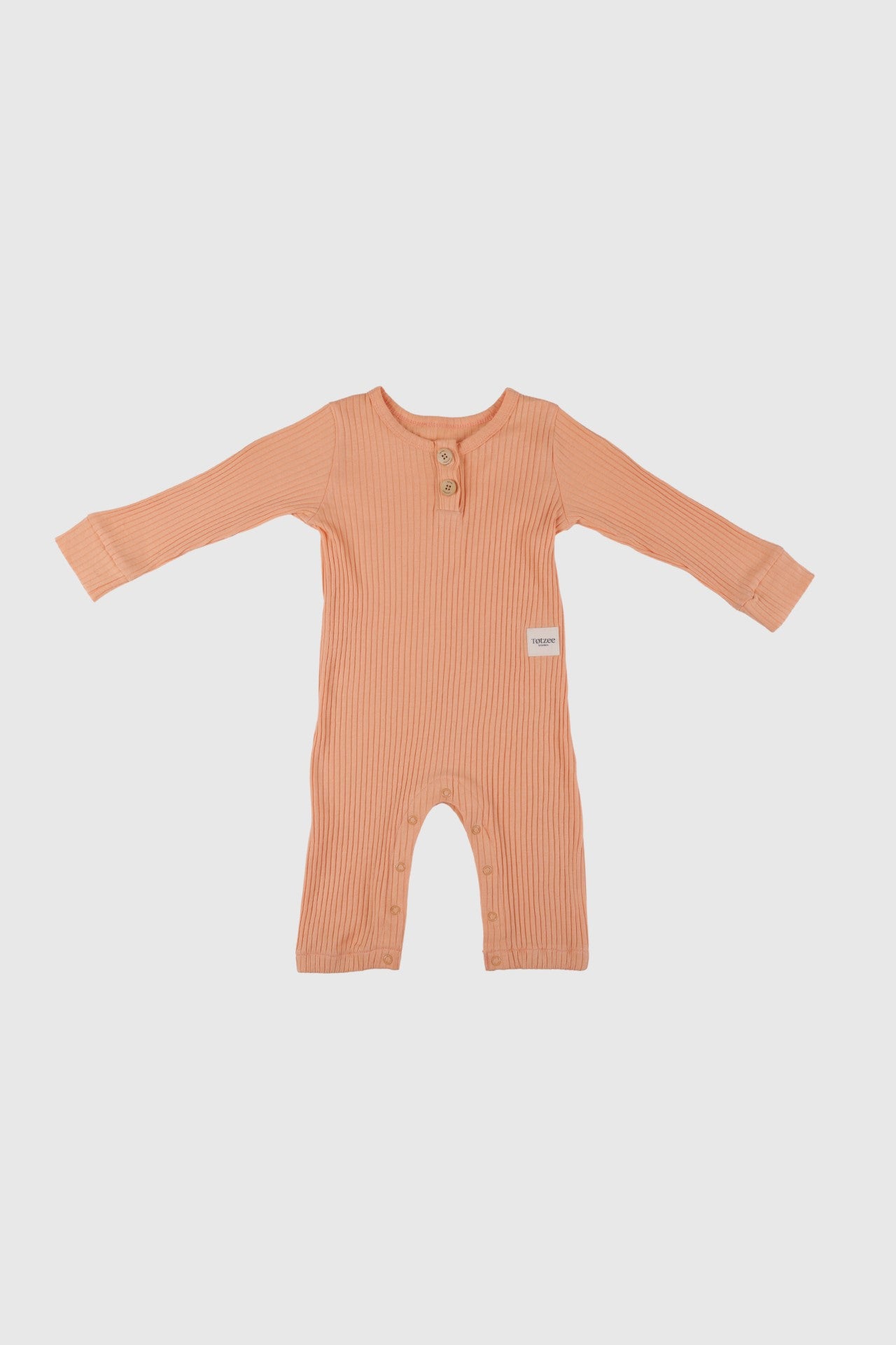 Totzee; Fitilli Tulum Somon; Ribbed Romper Salmon