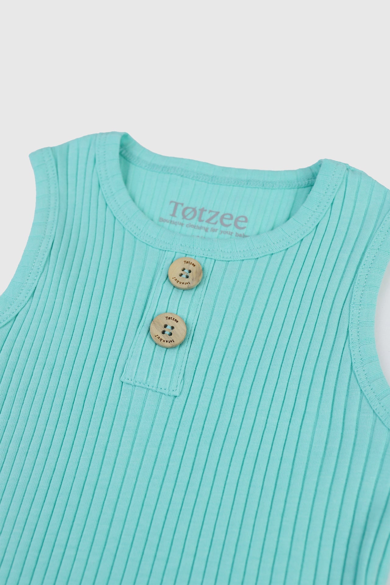 Totzee; Kolsuz Fitilli Body Mint Yeşili; Sleeveless Ribbed Body Mint Green