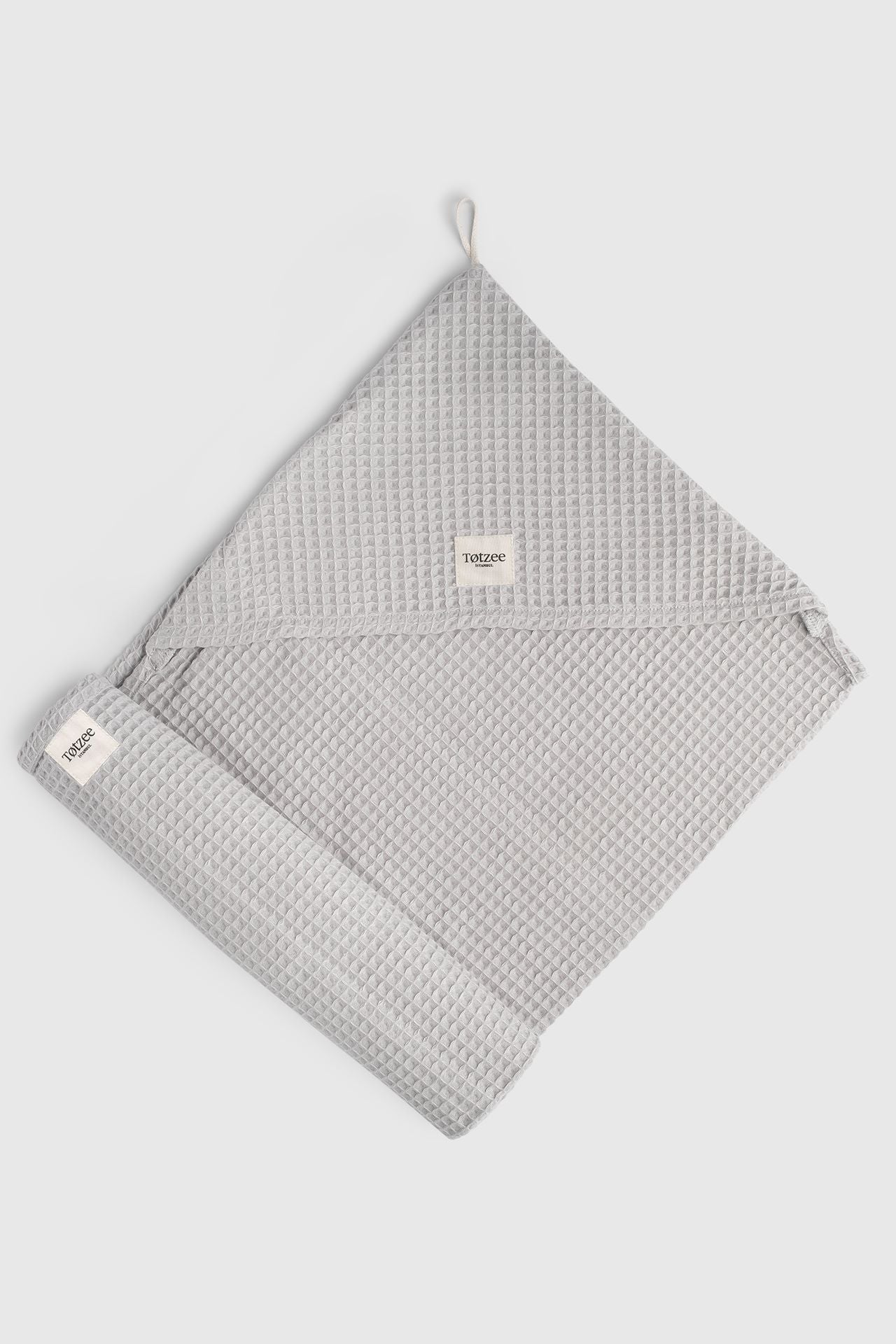 Totzee; Waffle Bornoz Gümüş Grisi; Waffle Towel Silver Gray